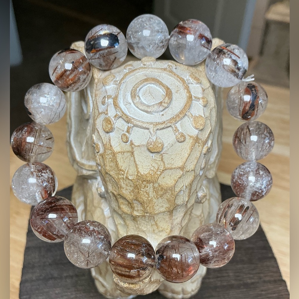 Copper Red Rutilated Quartz 12mm - Picture 4 of 6
